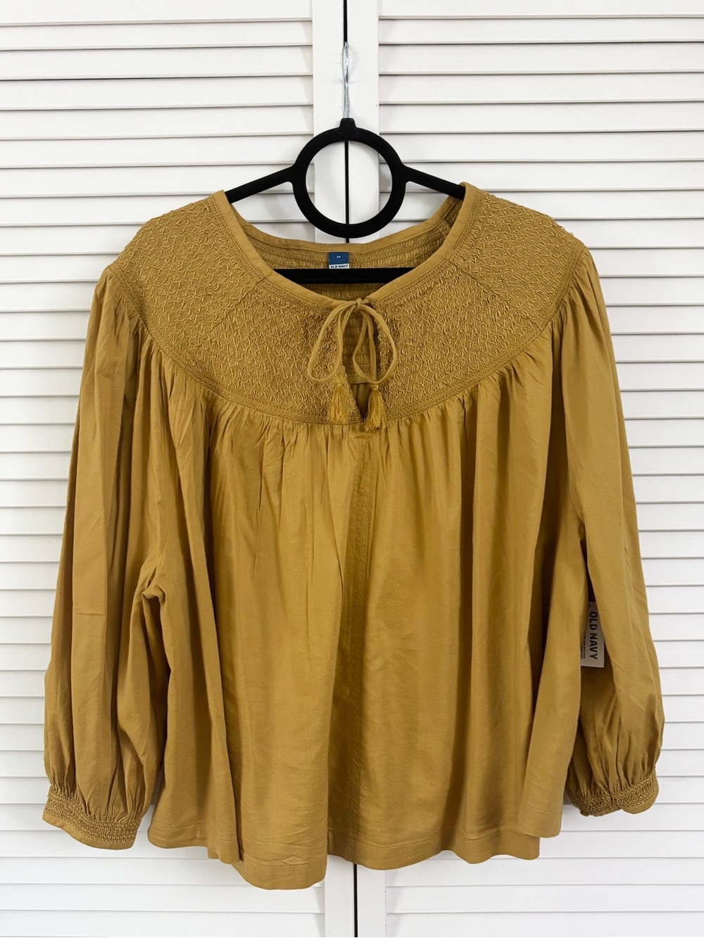 Old Navy Women’s Mustard Yellow Long Sleeve Peasant Top, Size: 2X, NWT
